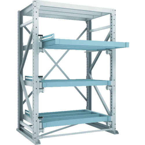 ■TRUSCO スライダーラック スライド4段 スチール板無し 連結 NSHS244R(2870088)[送料別途お見積り][法..