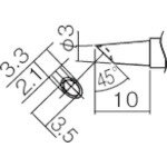 ■白光 こて先 3BC型 溝付 はんだメッキ 1mm T12BCM3(2945746)