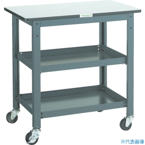 ■TRUSCO WHT型作業台補助テーブルワゴン 600X600XH740 WHT6060(3012816)[法人限定][直送元]
