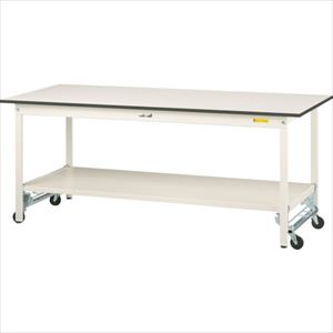 ■ヤマテック 軽量作業台 ワークテーブル150シリーズ ワンタッチ移動タイプ 全面棚板付 W1800×D600×H740..