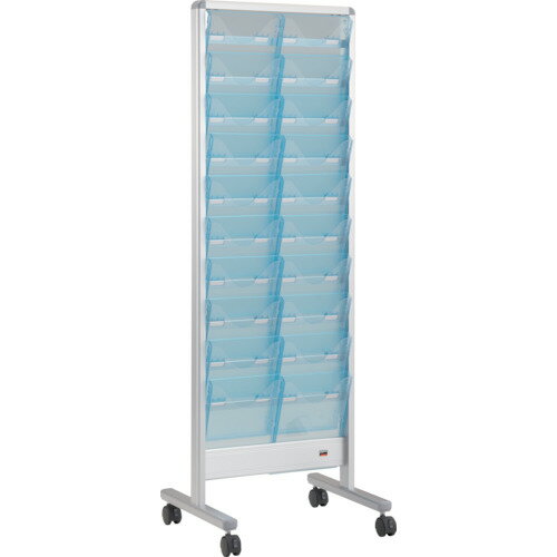 ■TRUSCO パンフレットスタンド A4サイズ対応 垂直2列10段 シルバー TAP210S(3294536)[法人限定][直送元]