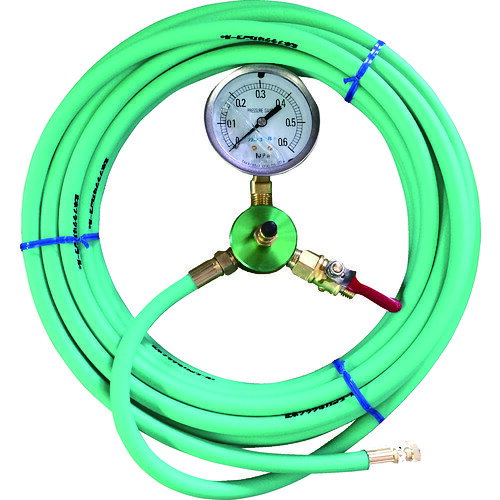 ■KANTOOL 配管内止水用品 エアホース10m 圧力計付 HT10T(3339106)