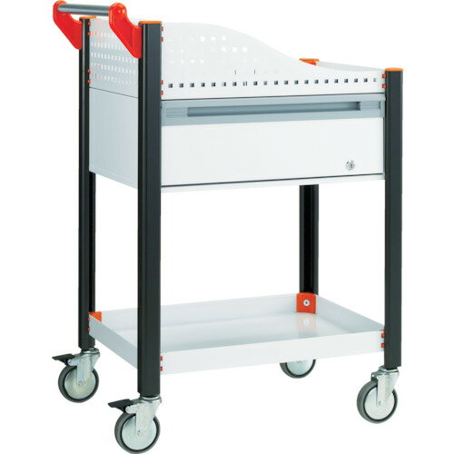 ■TRUSCO カスタムワゴン 深型1段引出・浅棚板付 ホワイト TAC648ADRW(3361594)[法人限定][直送元]