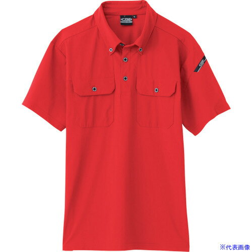 ■XEBEC 半袖ポロシャツ6080-71-M レッド 608071M(3371401)[送料別途お見積り][法人限定][掲外取寄]