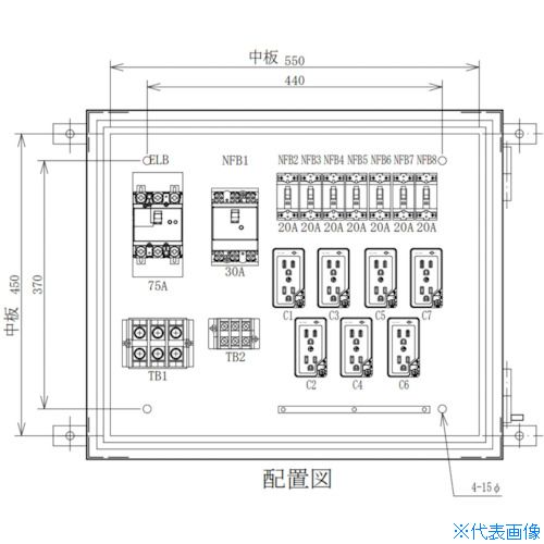 ■セフティー 仮設電灯分電盤 ML75-70 主幹75A 7回路+1回路・1端子台 ML7570N1(3402891)[法人・事業所限定][直送元]