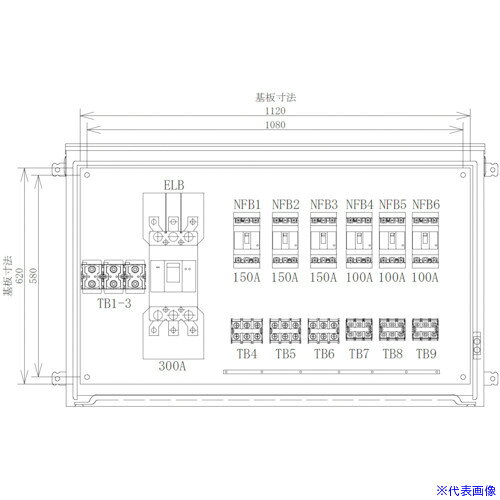 ■セフティー 仮設動力分電盤 P300−N6 6回路(150A×3)(100A×3) P300N6(3402937)[法人...