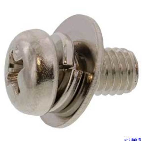 ■SUNCO 組込みねじ ピタック(+)ナベP＝3(鉄(または標準)・三価ホワイト) M6×16(40本入) 1000P003006001600340P(3413785)[送料別途お見積り][法人限定][掲外取寄]