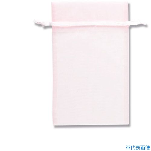 ■HEIKO ギフト巾着袋 オーガンジーバッグ ピンク L 10枚入り 008705059(3432770)