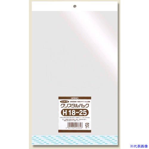オレンジブック トラスコ中山　TRUSCOHEIKO OPP袋 クリスタルパック ヘッダー付 H 18−25 100枚入り 〔品番:006747800〕[ 注番:3439203]特長●商品をフックに吊り下げて陳列する際に便利な、穴の開いたヘッダー付きです。●　底から商品を入れて、底についたテープを本体側に折り返して使用します。●　ヘッダーの色が白色のタイプです。●　信頼の国産フィルムを使用しており、透明度が抜群です。仕様●厚さ(mm)：0.03●幅(mm)：180●厚(mm)：0.03●高(mm)：250+ヘッダー(mm)：30+テープ(mm)：30仕様2材質/仕上●OPPセット内容/付属品注意原産国（名称）日本JANコード4901755443646本体質量290gオレンジブック トラスコ中山　TRUSCOHEIKO OPP袋 クリスタルパック ヘッダー付 H 18−25 100枚入り 〔品番:006747800〕[注番:3439203][本体質量：290g]分類》梱包用品》梱包結束用品》ポリ袋☆納期情報：メーカー取り寄品（弊社より発送）