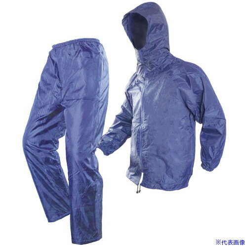 ■富士手袋 レインスーツ レインかっぱる ブルー 4L 1601BL4L(3471135)[送料別途お見積り][法人限定][掲外取寄]