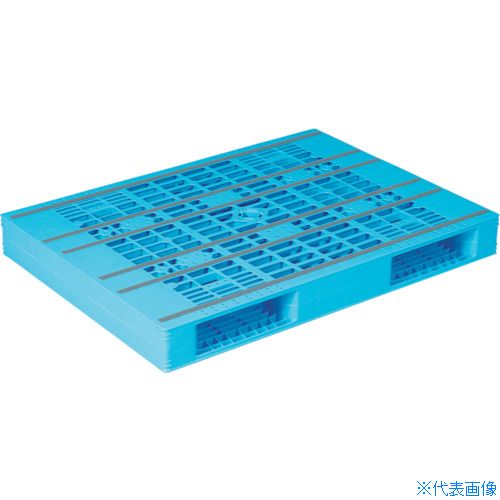 ■サンコー プラスチックパレット 814500 R2-096130ライトブルー SKR2096130BLL(3479908)[送料別途見積り][法人・事業所限定][外直送]