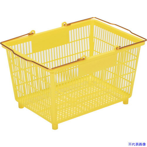 ■サンコー スーパー篭(大-2)アルミハンドル 102693 イエロー 10269300YE201(3481527)[送料別途お見積り][法人限定][外直送]
