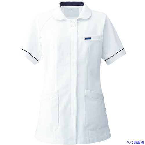 ■FOLK チュニック ホワイト×ネイビ L 2014CR1L(3613614)[送料別途お見積り][法人限定][掲外取寄]