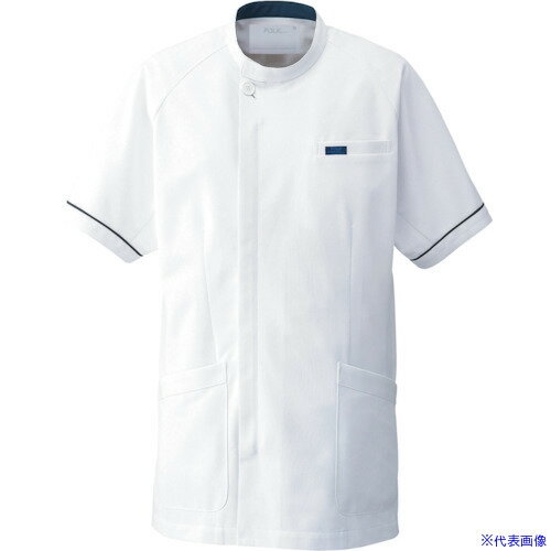 オレンジブック トラスコ中山　TRUSCOFOLK メンズ上衣 ホワイト×ネイビ 4L 〔品番:1014CR14L〕[ 注番:3617041]特長●腕の上下の動きをスムーズにするエルゴカットの男性用ケーシーです。●胸ポケットの中にさらに仕切...