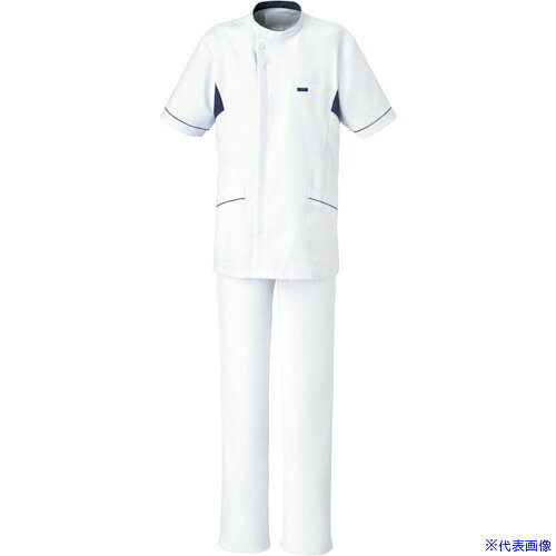 ■FOLK メンズケーシ− ホワイト×ネイビ 4L 1015EW74L(3618758)[送料別途お見積り][法人限定][掲外取寄]