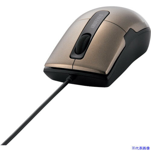 Other - ■BUFFALO 有線BlueLEDマウス 静音/3ボタン Sサイズ ブラウン BSMBU26SSBW(3628344)[送料別途お見積り][法人限定][掲外取寄]