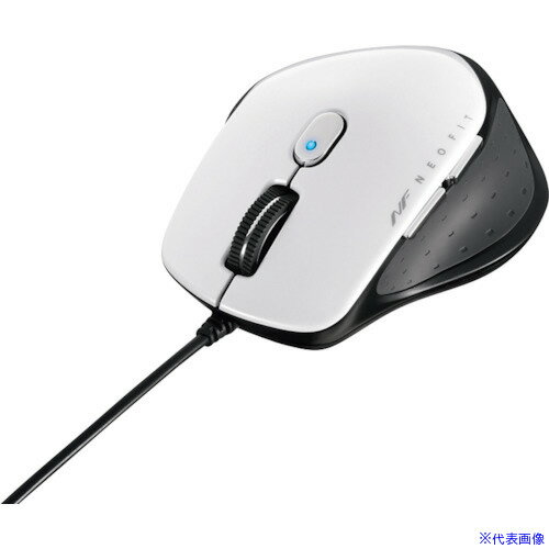 ■バッファロー 有線 BlueLED 5ボタン NEOFITマウス Sサイズ ホワイト BSMBU510SWH(3628357)[送料別途見積り][法人・事業所限定][掲外取寄]