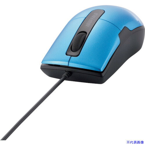Ball Type Mouse - ■バッファロー 有線BlueLEDマウス 静音/3ボタン Sサイズ ブルー BSMBU26SSBL(3628372)[送料別途見積り][法人・事業所限定][掲外取寄]
