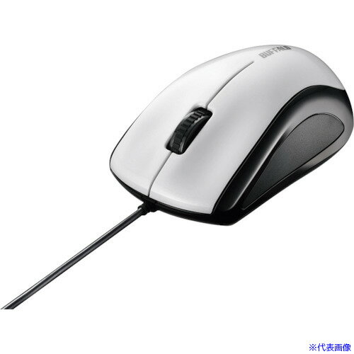 Optical Mouse - ■BUFFALO 有線レーザー式マウス 静音/3ボタン ホワイト BSMLU100WH(3628391)