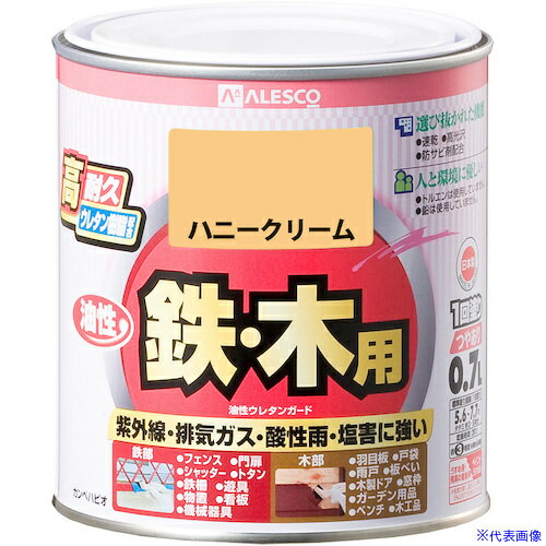 オレンジブック トラスコ中山　TRUSCOKANSAI 油性ウレタンガード ハニークリーム 0.7L 〔品番:00037640391007〕[ 注番:3629445]特長●ウレタン樹脂配合だから紫外線・排ガス・雪・酸性雨など外敵から建物を守り、長期間風合い・ツヤを保ちます。●光沢が優れ、鉄部のサビに強い油性タイプ。●※溶剤臭が強いので室内での塗装には不向きです。●防サビ配合だから鉄部をサビの発生から守ります。用途●門扉・シャッター・トタン・フェンス・農機具・遊具などの鉄部、羽目板・雨戸・板塀・ガーデニング用品などの木部に。仕様●色：ハニークリーム●容量(L)：0.7●乾燥時間：約3時間（20℃）、約6時間(冬期)●塗り重ね可能時間：20時間以上(20℃)●塗り重ね回数：1回●塗布面積(［［M2］］)：約 5.6〜7.7仕様2材質/仕上セット内容/付属品注意●下記のものにはご利用いただけません（自動車、バイク、高級家具、床面、ビニールクロス、常に水に浸かっている所、鉄以外の金属(ステンレス、アルミ、メッキ、真ちゅう、銅、ホーロー)、タイル、陶器、ポリカーボネート、ポリエチレン、ポリプロピレン、シリコンなど特殊処理された素材）原産国（名称）非公開JANコード4972910412579本体質量1.044kgオレンジブック トラスコ中山　TRUSCOKANSAI 油性ウレタンガード ハニークリーム 0.7L 〔品番:00037640391007〕[注番:3629445][本体質量：1.044kg]分類》工事・照明用品》塗装・内装用品》塗料☆納期情報：メーカー取り寄品（弊社より発送）