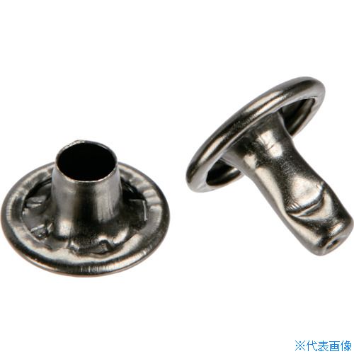 ■TRUSCO 大カシメ スチール 黒ニッケルメッキ 9mm 足長8.5mm 30組入 (ブリスターパック入) PTHPCBN8.5(3630591)