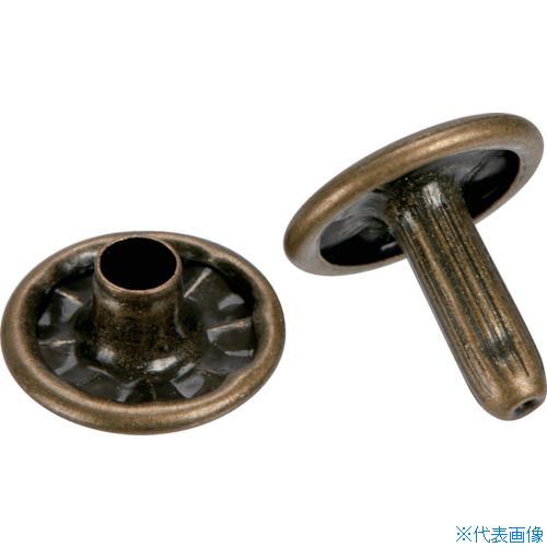 ■TRUSCO 特大カシメ スチール 金ブロンズメッキ 13mm 20組入 (ブリスターパック入) PTHPTCBG(3630592)