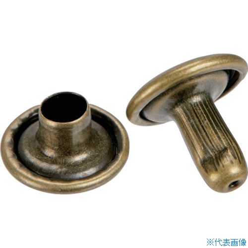 ■TRUSCO 大カシメ スチール 金ブロンズメッキ 9mm 足長8.5mm 30組入 (ブリスターパック入) PTHPCG8.5(3..