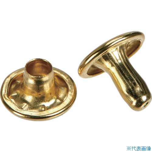 ■TRUSCO 大カシメ スチール 真鍮メッキ 9mm 足長8.5mm 30組入 (ブリスターパック入) PTHPCB8.5(3630604)