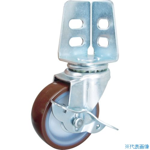 ■TRUSCO アングル式ウレタンキャスター 自在S付き Φ100 TYSA100BRUSBC(3630671)
