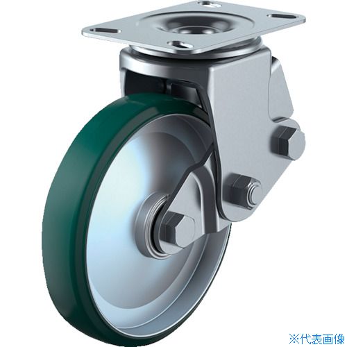 ■ユーエイ プレート式 自在 クッションキャスター ウレタン 車輪径200mm SKYタイプ SKY-2S型 取付寸法133×86(125×62) SKY2S200UWFINJA2(3640415)