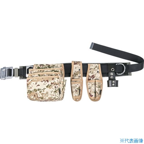 ■TRUSCO ワークポジショニング腰道具5点セット デジタル迷彩 腰袋3段 TFC110ATCMW312SET(3644666)