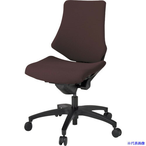 ■ITOKI エフチェア クロスバック ローバック 脚ブラック・布地チョコレートブラウン KG140PST1H2(36455..