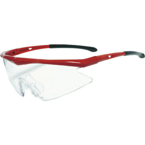 ■TRUSCO 一眼型安全メガネ フレームレッド レンズクリア TSG1856RE(3658333)