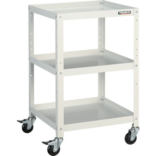 ■TRUSCO ツールワゴン ラビットワゴン 500X500 ゴム車輪 ホワイト RBW853W(3663426)