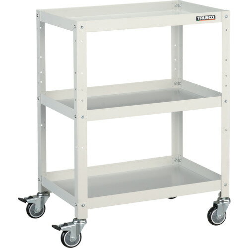 ■TRUSCO ツールワゴン ラビットワゴン 600X400 ウレタン車輪 ホワイト RBW863UW(3663531)