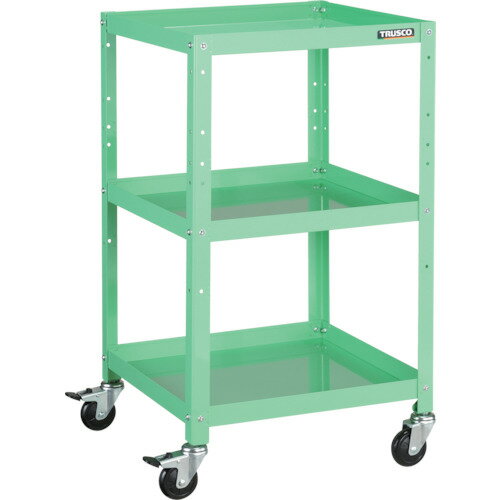 ■TRUSCO ツールワゴン ラビットワゴン 500X500 ゴム車輪 ヤンググリーン RBW953YG(3663639)