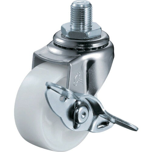 ■ハンマー ねじ込み式 自在 キャスター M12X1.25 ストッパー付 ナイロン車 50mm 軽荷重 415A30N50(3670520)