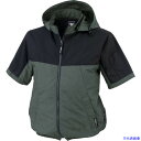 ■XEBEC 空調服半袖ブルゾンXE98026-661-4L 杢グリーン XE980266614L(3690386)(4)