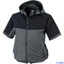 ■XEBEC 空調服半袖ブルゾンXE98026-990-4L 杢ブラック XE980269904L(3690401)(4)