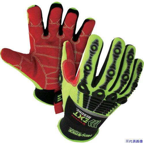 オレンジブック トラスコ中山　TRUSCOHEX ARMOR 耐切創手袋 EXT Rescue 4014 S 〔品番:754230〕[ 注番:3692620]特長●手の平インナーにSuperFabric［［R上］］素材を使用し、ANSI/ISEAレベルA8の耐切創性を実現しています。●防水H2X［［TM上］］バリアライニングはASTM F1670/F1671の要件を満たし、OSHA Bloodborne Pathogen Standards (29CFR 1910.1030)に適合しています。●手の平のTP-X［［R上］］素材は、耐摩耗性に優れ、強いグリップ力を発揮します。●人差し指と親指の指又も補強しています。●手の甲にデザインされた優れた衝撃吸収材は、粉砕による怪我を防ぎ、ANSI/ISEA 138レベル1の衝撃保護を提供します。●マジックテープ式のSlipFit［［R上］］カフにより、フィット感が高く、着脱が容易です。●洗濯可能です。用途●金属、ガラス、木材、廃棄物の取り扱いなどに。●消防防災用。仕様●色：ブラック/レッド/蛍光黄緑●サイズ：S●全長(cm)：20.2●手のひら周り(cm)：21.0●中指長さ(cm)：8.6●EN388 2016規格：4X42FP●EN388 2003規格：4542●すべり止め：あり：TP-X●耐切創レベル：ANSI/ISEA CUT A8/CE F仕様2●ANSI/ISEA 耐切創レベル：A8、耐突刺レベル：3、耐摩耗レベル6●ASTM/ISEA 138 衝撃保護レベル：1●EN388：2013規格：耐摩耗レベル4、耐切創レベル5、耐引裂レベル4、耐突刺レベル2●ASTM F1670人工血液バリア性試験クリア●ASTM F1671ウイルスバリア性試験クリア●OSHA Bloodborne Pathogen Standards (29CFR 1910.1030)適合材質/仕上●SuperFabric［［R上］］●Airprene[[TM上]]●Velcro[[R上]]●TP-X［［R上］］セット内容/付属品注意●移動刃や鋸刃など瞬間的に強力な力がかかる刃物に対して耐性はありません。●HexArmorは、耐切創性、耐突刺性、耐針性に特化した製品ではありますが、完全に安全性を保証するものではありません。原産国（名称）ベトナムJANコード本体質量284gオレンジブック トラスコ中山　TRUSCOHEX ARMOR 耐切創手袋 EXT Rescue 4014 S 〔品番:754230〕[注番:3692620][本体質量：284g]《包装時基本サイズ：320×172×65》〔包装時質量：284g〕分類》保護具》作業手袋》耐切創手袋☆納期情報：仕入れ先通常在庫品 (欠品の場合有り)