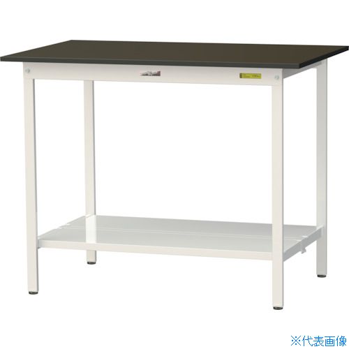 ■ヤマテック 実験用作業台 LABシリーズ実験用ラボテーブル 固定式 全面棚板付 指紋レスメラミン天 ...