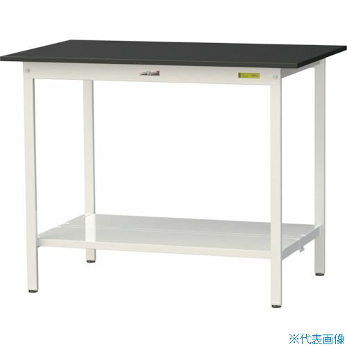 ■ヤマテック 実験用作業台 LABシリーズ実験用ラボテーブル 固定式 全面棚板付 ケミテクト天板 W1200×D7..