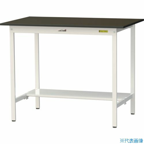 ■ヤマテック 実験用作業台 LABシリーズ実験用ラボテーブル 固定式 半面棚板付 指紋レスメラミン天板 W1..