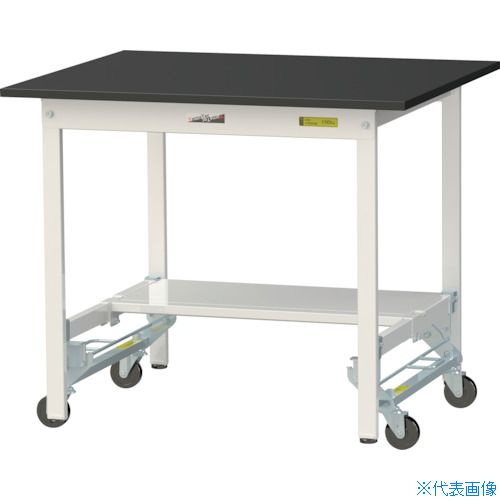 ■ヤマテック 実験用作業台 LABシリーズ実験用ラボテーブル ワンタッチ移動タイプ 半面棚板付 ケミテク..