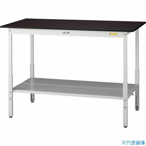 ■ヤマテック 実験用作業台 LABシリーズ実験用ラボテーブル 高さ調整タイプ 全面棚板付 指紋レスメラミ..