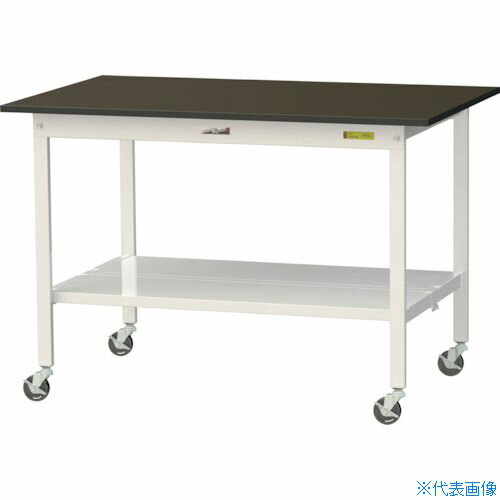 ■ヤマテック 実験用作業台 LABシリーズ実験用ラボテーブル 移動式 全面棚板付 指紋レスメラミン天板 W1..