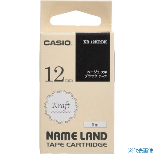 オレンジブック トラスコ中山　TRUSCOカシオ 【純正】 ネームランド用クラフトテープ ブラックにベージュ文字12mm 〔品番:XR12KRBK〕[ 注番:3697449]特長●紙の素材を活かしたナチュラルな風合いのテープです。●ギフトラッピングやハンドメイド作品のアレンジなどに活躍します。仕様●テープ幅(mm)：5●テープ色：12●テープ長さ(m)：19×80×48●文字色：ベージュ文字●適合機種：ネームランド●タイプ：ブラック●サイズ：80×48×19mm、重量：30g●適合テープ幅(mm)：12仕様2●ネームランド用クラフトテープ●テープの長さ(m)：5●テープ幅(mm)：12材質/仕上セット内容/付属品注意原産国（名称）中国JANコード4549526701801本体質量30gオレンジブック トラスコ中山　TRUSCOカシオ 【純正】 ネームランド用クラフトテープ ブラックにベージュ文字12mm 〔品番:XR12KRBK〕[注番:3697449][本体質量：30g]《包装時基本サイズ：112×54×23》〔包装時質量：39g〕分類》オフィス・住設用品》文具・事務用品》ラベル用品☆納期情報：メーカー取り寄品（弊社より発送）