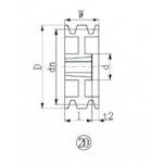 ■EVN ブッシングプーリー SPB 230mm 溝数3 SPB2303(3806456)