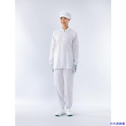 ■ADCLEAN センターファスナークリーンウエア 男女兼用 ホワイト LL LE22021LL(3810597)[送料別途見積り][法人・事業所限定][外直送]