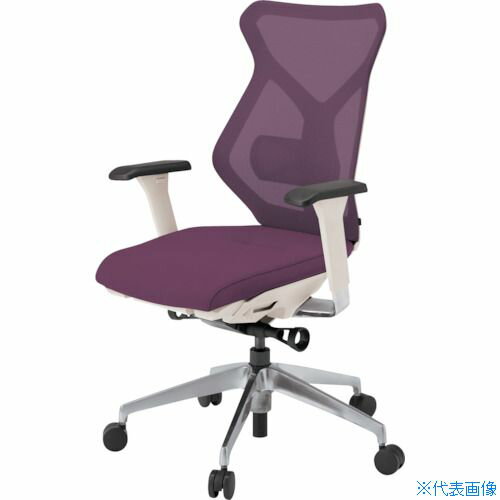 ■ITOKI セクアチェア ハイバック ベースカラーZW アジャスタブル肘 張地 プラムパープル KG367JV1ZWX7(..